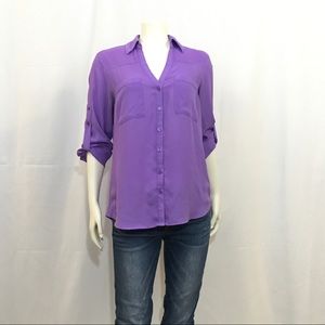Express Portifino Lavender 3/4 Sleeve Sz Small
